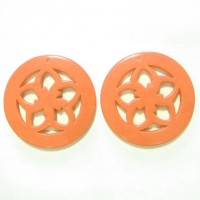 50mm Acrylic Pandant Flower Orange, 2gab.