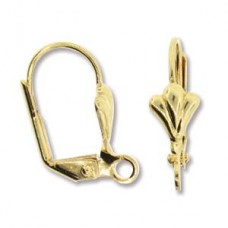 Leverback earring gold plt 2pcs
